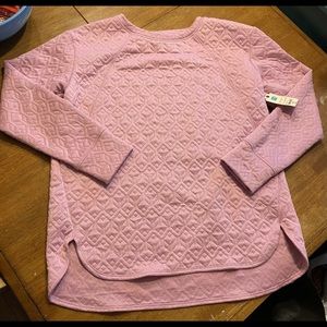 Women’s St. John’s Bay Active Victorian Purple Quilted Long Sleeve Shirt Large